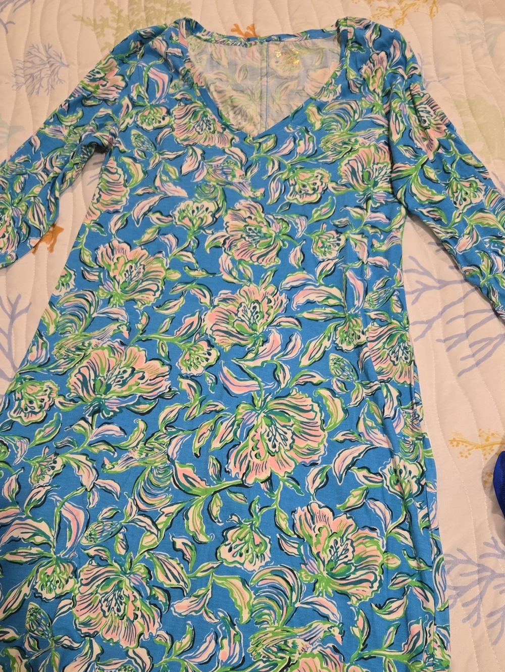Lilly Pulitzer Blue Floral One-Piece Dress